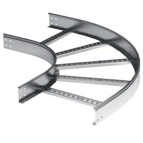 LC5340KHDZ | Угол горизонтальный 90 градусов 50х400 R-300 в комплекте с крепежными элементами и соединительными пластинами, необходимыми для монтажа, горячеоцинкованный DKC
