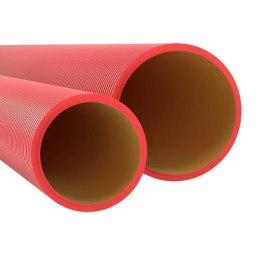 160916-6K57 | Двустенная труба ПНД жесткая для кабельной канализации д.160мм, SN6, 750Н, 5,70м, цвет красный DKC