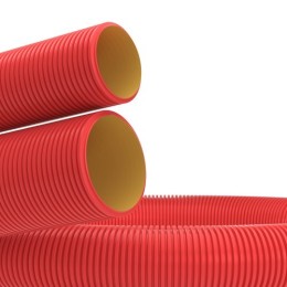 121975100 | Двустенная труба ПНД гибкая для кабельной канализации д.75мм с протяжкой,SN10, 450Н, в бухте 100м, цвет красный DKC