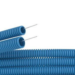 11940 | Труба ПП гибкая гофр. д.40мм, лёгкая с протяжкой, 20м, цвет синий DKC