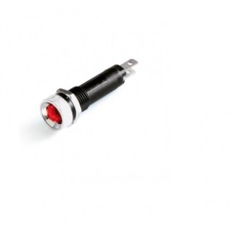 AV2F01CR28 | Мини индикатор, штекерное подкл., уст.размер 8/10, круг., внутр.рассеив., крас., 28В, DKC