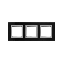 4402826 | Рамка из натурального стекла, "Avanti", черная, 3 поста (6 мод.) DKC
