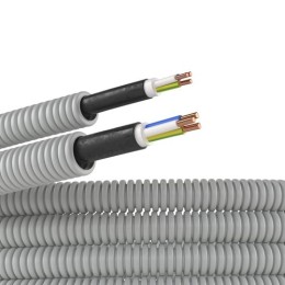 9S92050 | Электротруба ПВХ гибкая гофр. д.20мм, цвет серый, с кабелем ВВГнг(А)-LS3х2,5мм² РЭК "ГОСТ+", 50м DKC