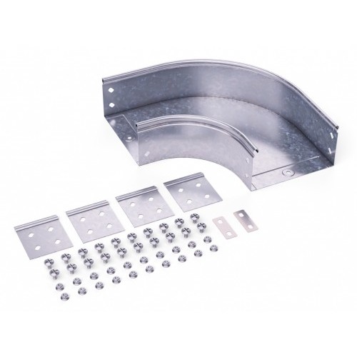 36025KZL | Угол CPO 90 горизонтальный 90° 300х80 в комплекте с крепежн. эл-тами, цинк-ламельный DKC
