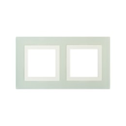 4406824 | Рамка из натурального стекла, "Avanti", светло-зеленая, 2 поста (4 мод.) DKC
