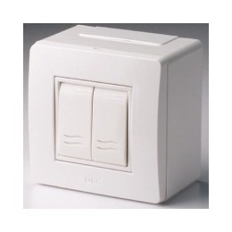 10001 | Коробка в сборе с 2-клавишным выключателем, белая DKC