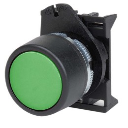 ABDLM2 | Кнопка плоская прозрачная с фиксацией, зеленая DKC