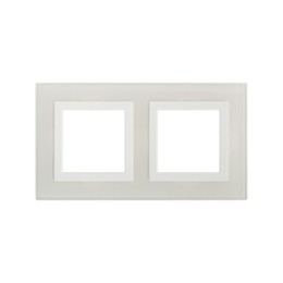 4400824 | Рамка из натурального стекла, "Avanti", белая, 2 поста (4 мод.) DKC
