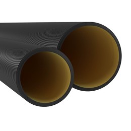 160911A | Двустенная труба ПНД жесткая для кабельной канализации д.110мм, SN12, 750Н, 6м, цвет черный DKC