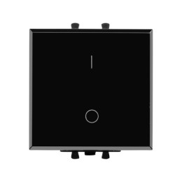 4402222 | Выключатель двухполюсный одноклавишный модульный, "Avanti", "Черный квадрат", 2 модуля DKC