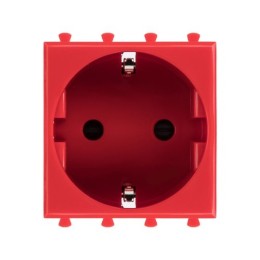 4401002 | Розетка модульная, 2P+E, с з/ш, "Avanti", "Красный квадрат", 2 модуля DKC