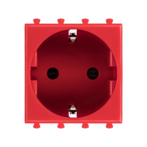 4401002 | Розетка модульная, 2P+E, с з/ш, "Avanti", "Красный квадрат", 2 модуля DKC